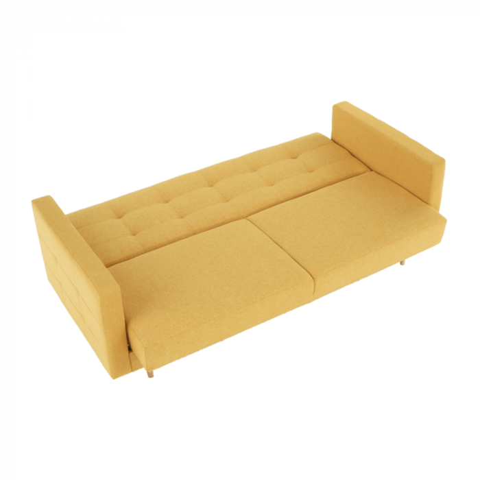 Canapea tapiţat 3 locuri, material textil muştar, AMEDIA [4]
