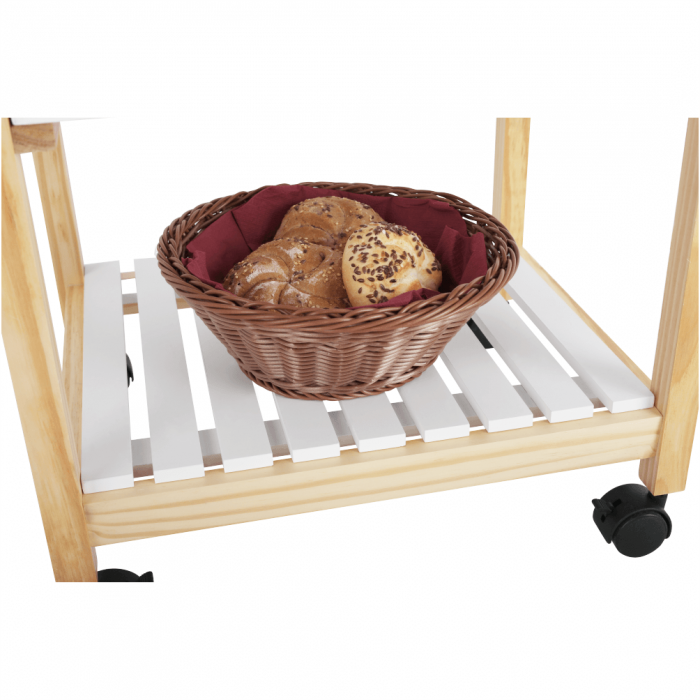 Carucior de servire, alb / natural, RAPID [15]