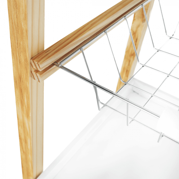 Carucior de servire, alb / natural, RAPID [6]