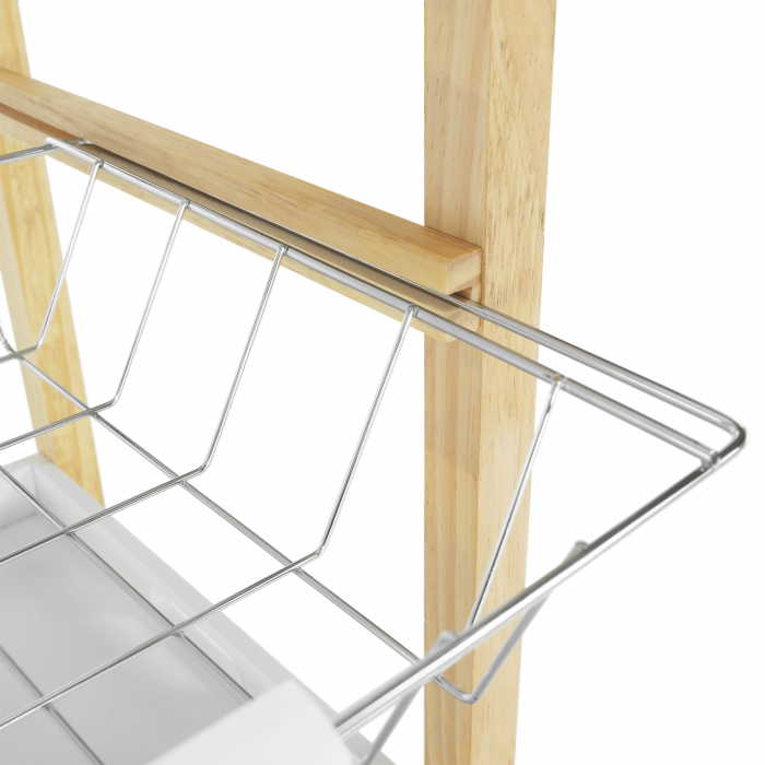 Carucior de servire, alb / natural, RAPID [8]