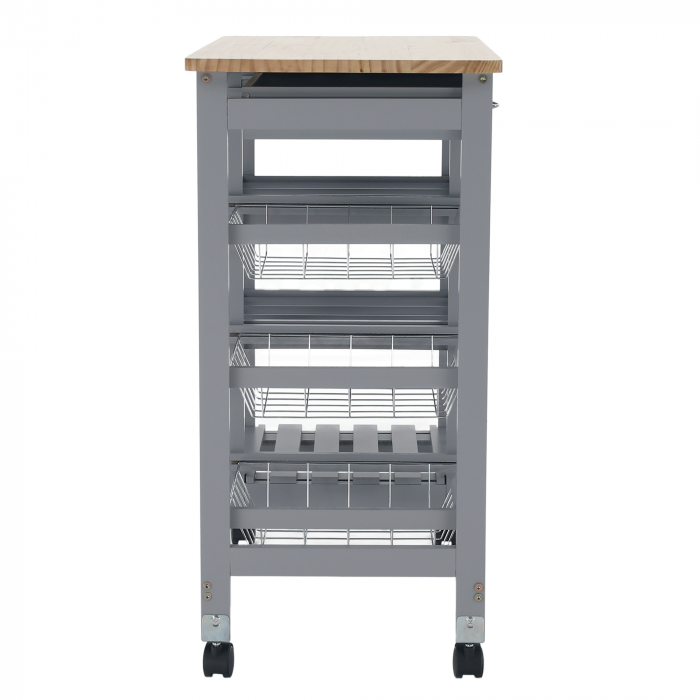 Cărucior de servire, gri/ natural, BARABE [5]