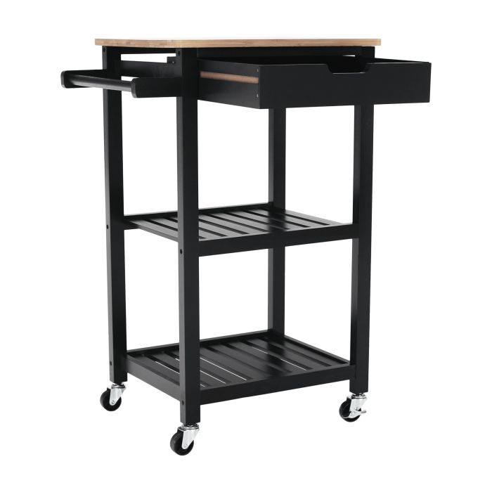 Cărucior de servire, natural/negru, ARETE [12]