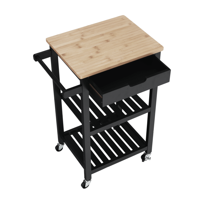 Cărucior de servire, natural/negru, ARETE [11]