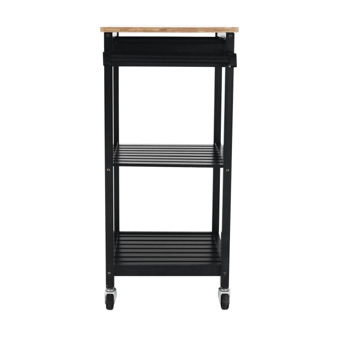 Cărucior de servire, natural/negru, ARETE [14]