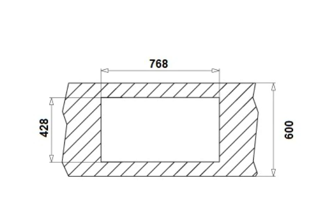 Chiuveta bucatarie Pyramis Ecoline ASPECT, 788x448mm, adancime 140mm, orientare cuva dreapta, montare pe blat, finisaj anti zgariere [2]