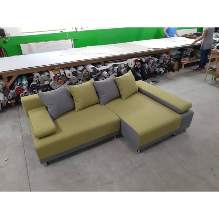 Coltar extensibil cu lada depozitare , 241 x 144 cm,  diverse culori la comanda, Bortis [16]