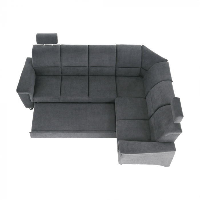 Colţar extensibil, material textil gri, model dreapta, SANTIAGO [20]