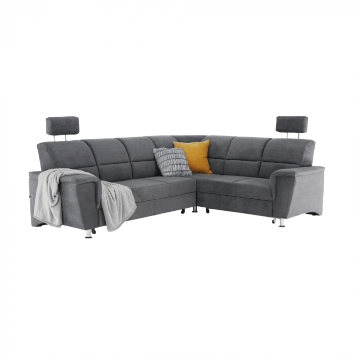 Colţar extensibil, material textil gri, model dreapta, SANTIAGO [10]