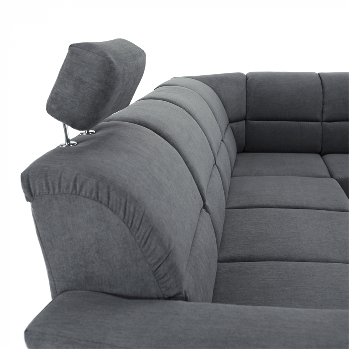 Colţar extensibil, material textil gri, model dreapta, SANTIAGO [4]