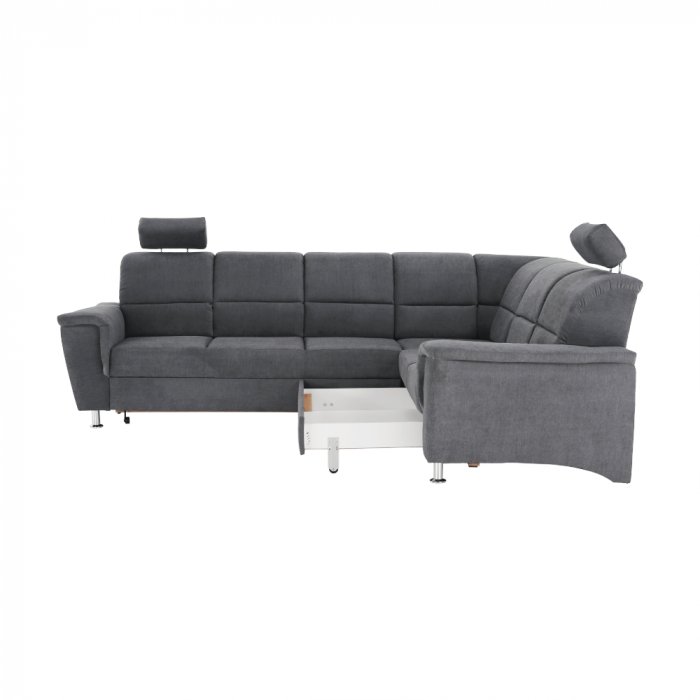 Colţar extensibil, material textil gri, model dreapta, SANTIAGO [15]