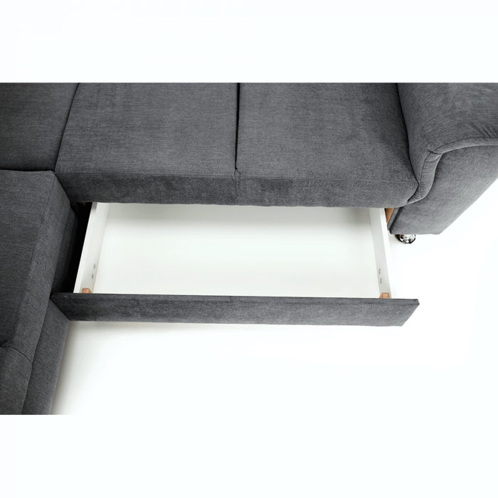 Colţar extensibil, material textil gri, model dreapta, SANTIAGO [5]