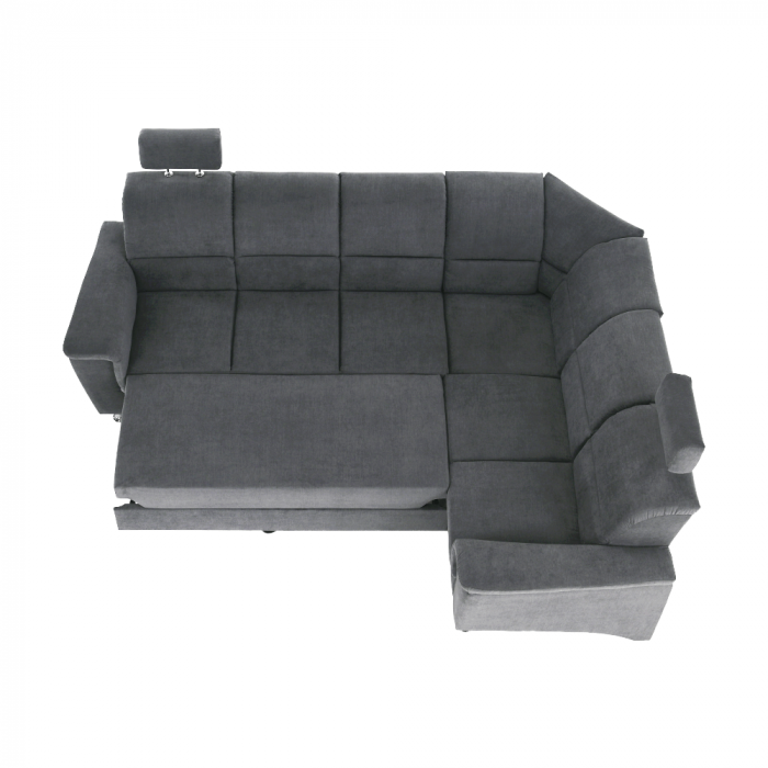 Colţar extensibil, material textil gri, model dreapta, SANTIAGO [19]