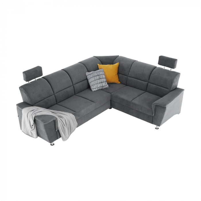 Colţar extensibil, material textil gri, model dreapta, SANTIAGO [17]