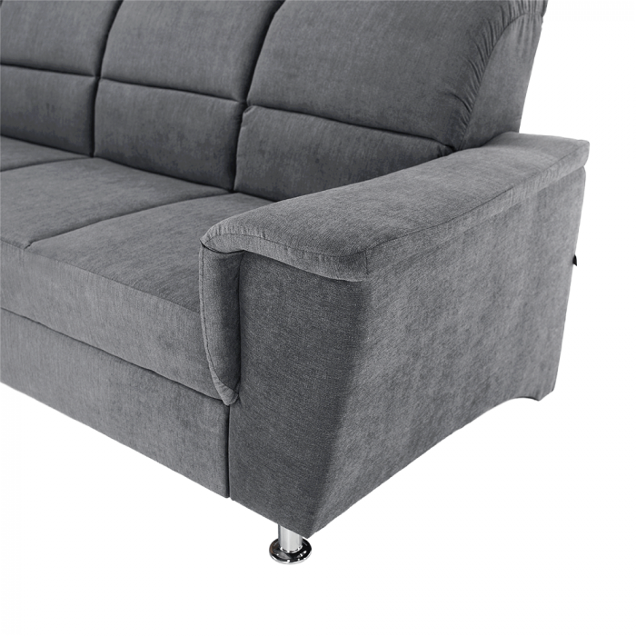 Colţar extensibil, material textil gri, model stânga, SANTIAGO [8]