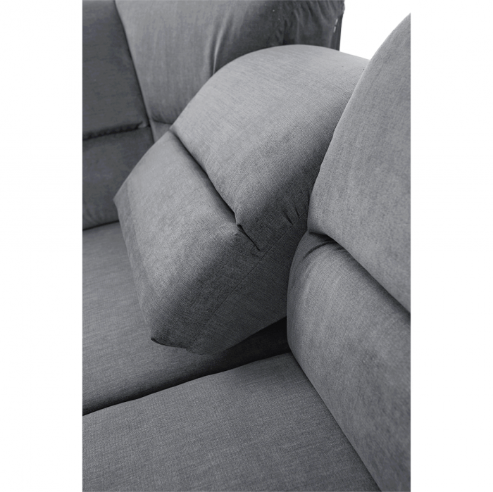 Colţar extensibil, material textil gri, model stânga, SANTIAGO [20]