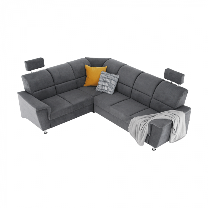 Colţar extensibil, material textil gri, model stânga, SANTIAGO [16]