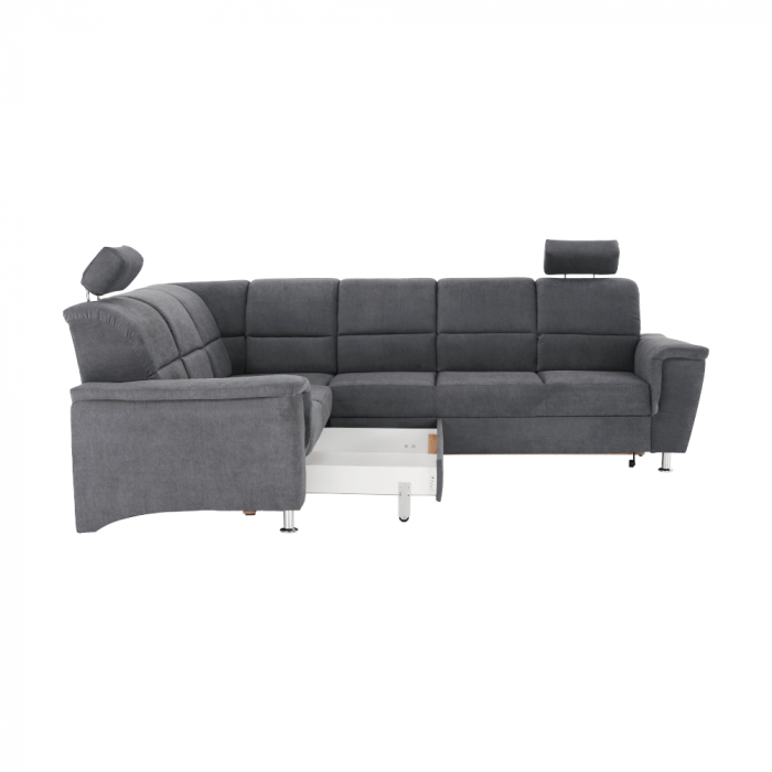 Colţar extensibil, material textil gri, model stânga, SANTIAGO [14]