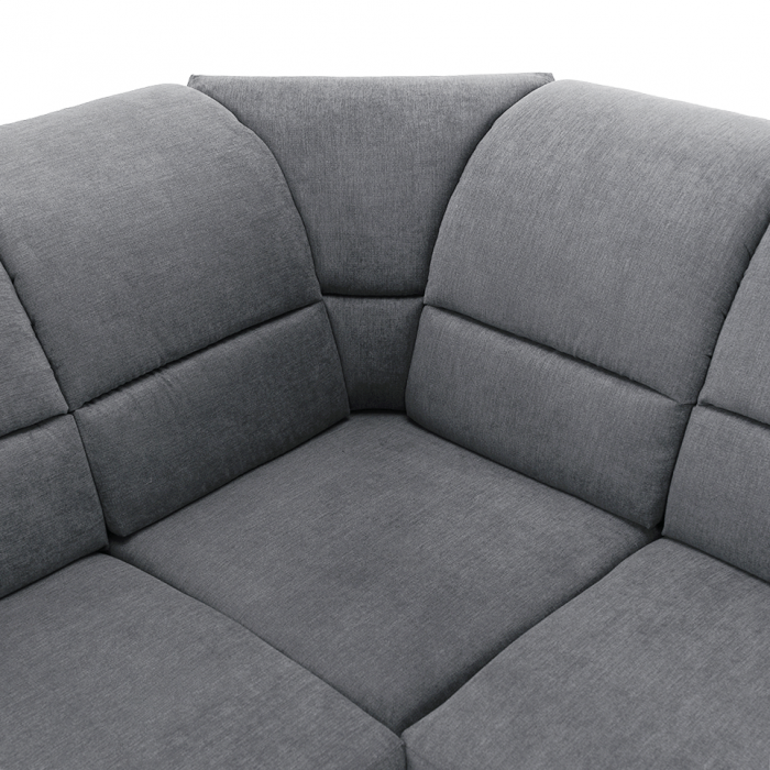 Colţar extensibil, material textil gri, model stânga, SANTIAGO [7]