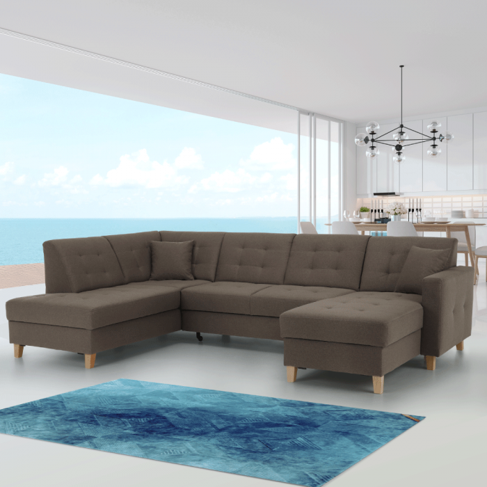 Colţar, gri maroniu Taupe, model dreapta, BRIDGET [3]