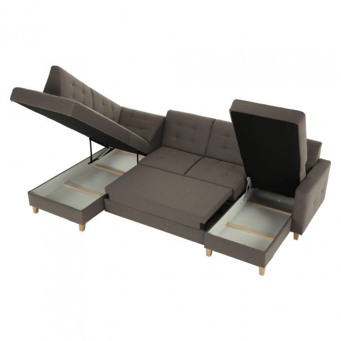 Colţar, gri maroniu Taupe, model dreapta, BRIDGET [22]