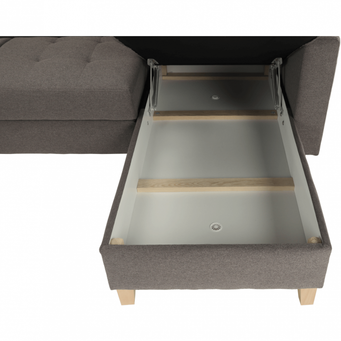 Colţar, gri maroniu Taupe, model dreapta, BRIDGET [10]