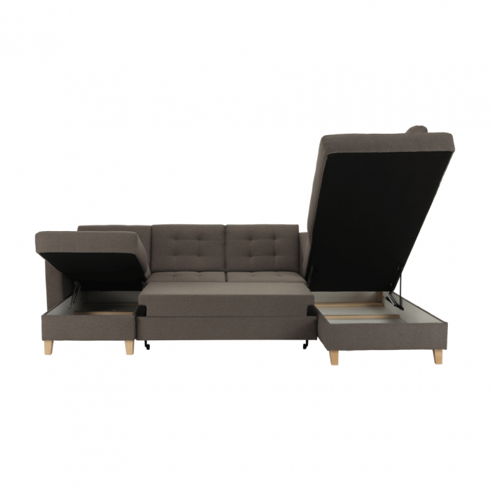 Colţar, gri maroniu Taupe, model stânga, BRIDGET [7]