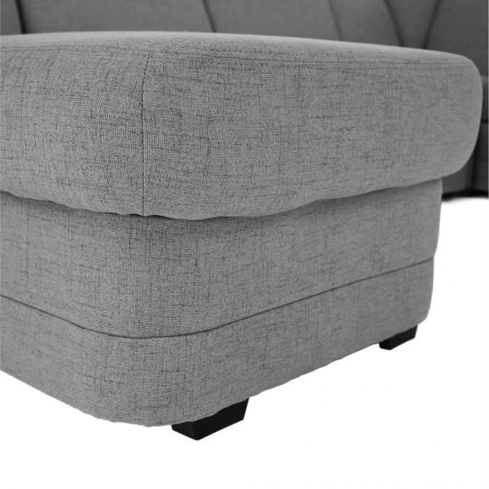 Colţar în formă de U, material textil gri, model stânga, BITER U [13]