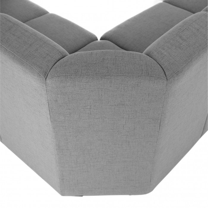 Colţar în formă de U, material textil gri, model stânga, BITER U [10]