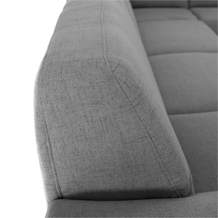 Colţar în formă de U, material textil gri, model stânga, BITER U [11]