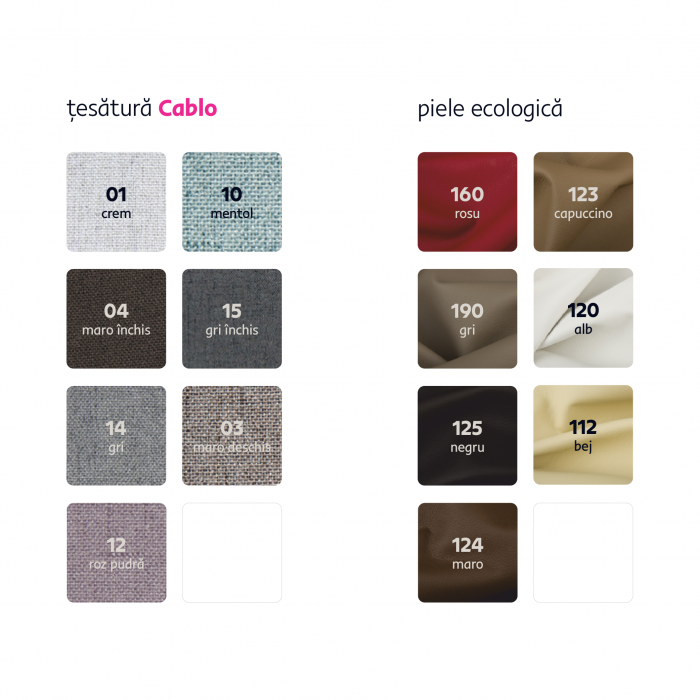 Colţar în formă de U, material textil gri, model stânga, BITER U [2]