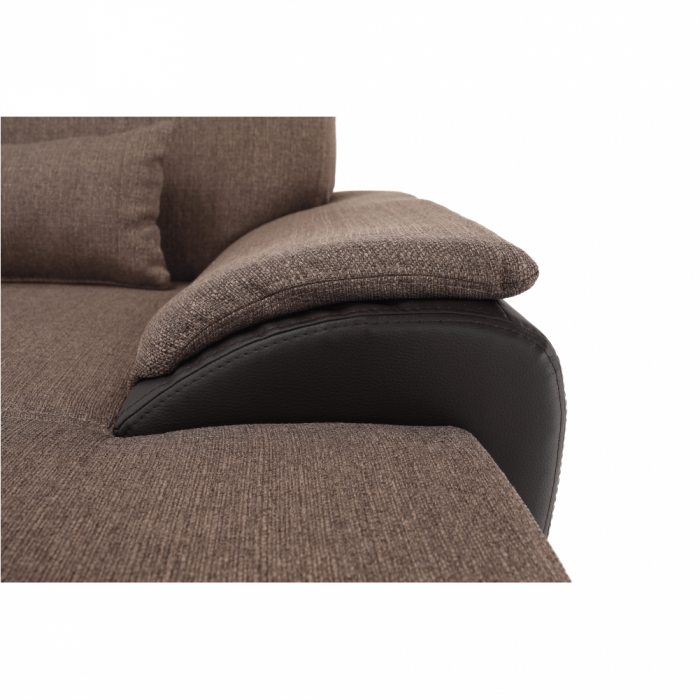 Colţar în formă de U, material textil maro/piele ecologică maro, dreapta, EMILY U [9]