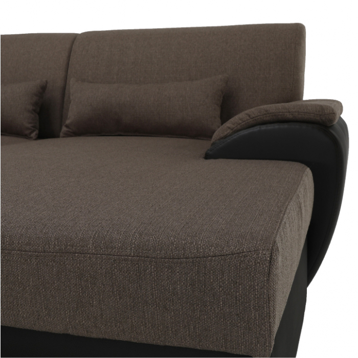 Colţar în formă de U, material textil maro/piele ecologică maro, dreapta, EMILY U [14]