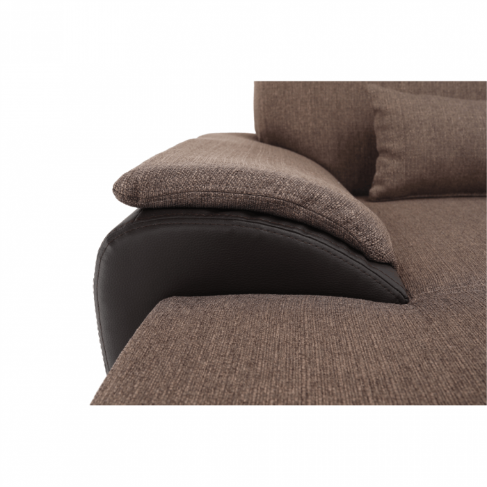 Colţar în formă de U, material textil maro/piele ecologică maro, stânga, EMILY U [9]