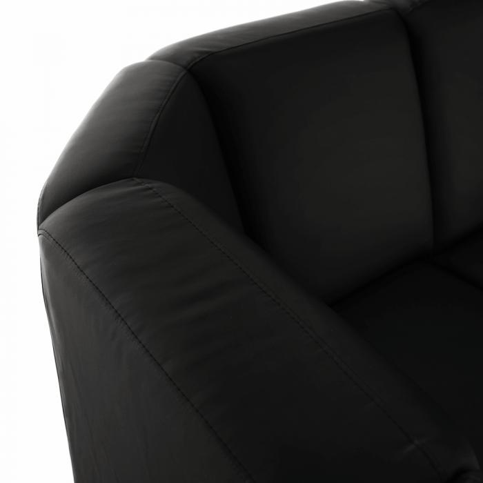 Colţar în formă de U, piele ecologică neagră, model dreapta, BITER U [5]