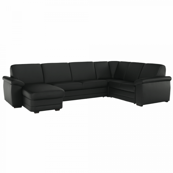 Colţar în formă de U, piele ecologică neagră, model stânga, BITER U [1]