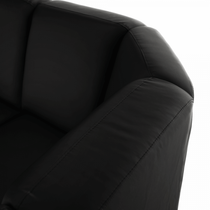 Colţar în formă de U, piele ecologică neagră, model stânga, BITER U [12]
