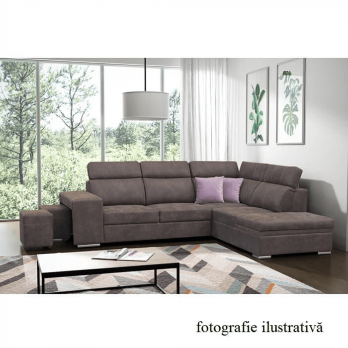 colţar, material maro/violet deschis, dreapta, LANZA [2]