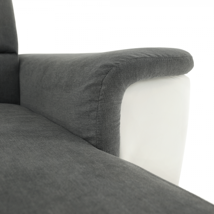 Colţar mic, piele ecologică alb/material textil gri, model dreapta, SANTIAGO COLŢAR MIC [7]