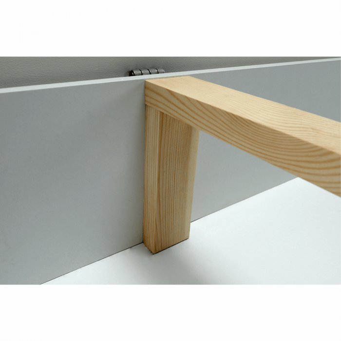 Colţar, piele ecologică/ alb/material  gri melir, TONIKS [18]