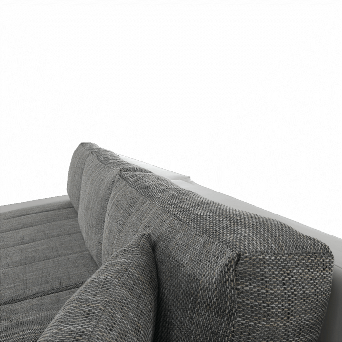Colţar, piele ecologică/ alb/material  gri melir, TONIKS [7]