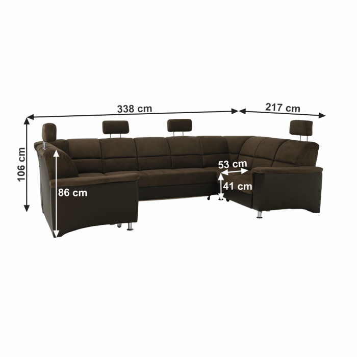 Colţar, piele ecologică maro/material textil maro, SANTIAGO U MARE [26]