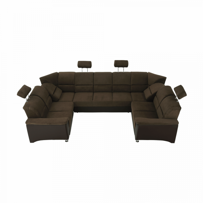 Colţar, piele ecologică maro/material textil maro, SANTIAGO U MARE [24]