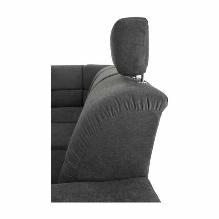 Colţar, piele ecologică negru/material, model dreapta, SANTIAGO U [10]