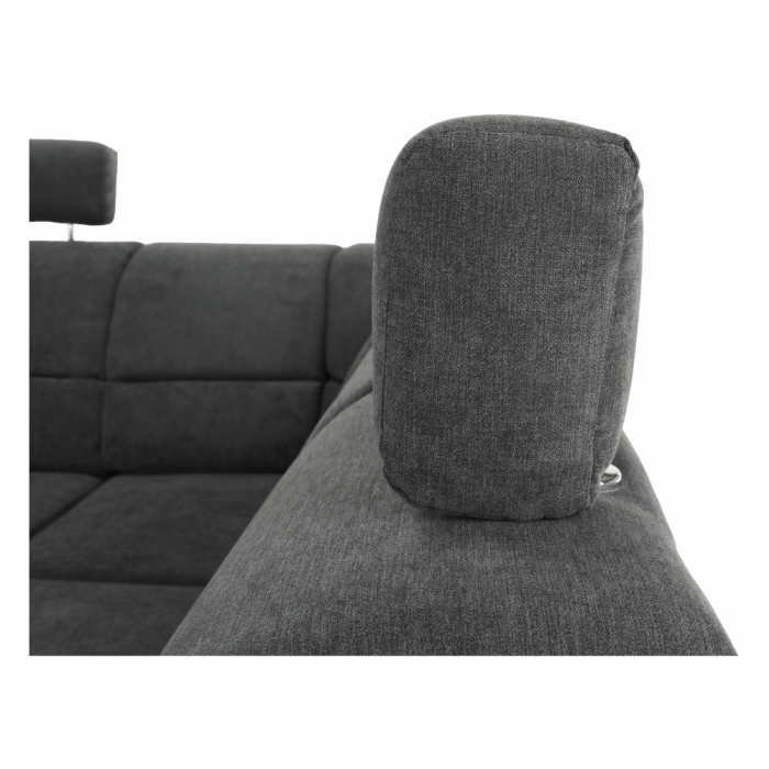 Colţar, piele ecologică negru/material, model dreapta, SANTIAGO U [9]