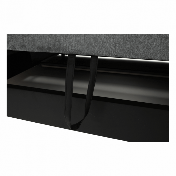 Colţar, piele ecologică negru/material, model dreapta, SANTIAGO U [24]