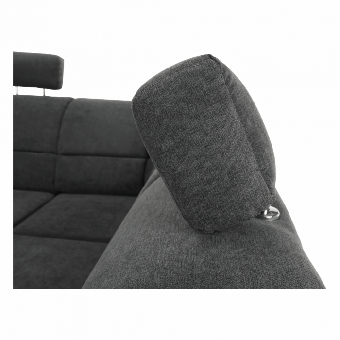 Colţar, piele ecologică negru/material, model dreapta, SANTIAGO U [8]