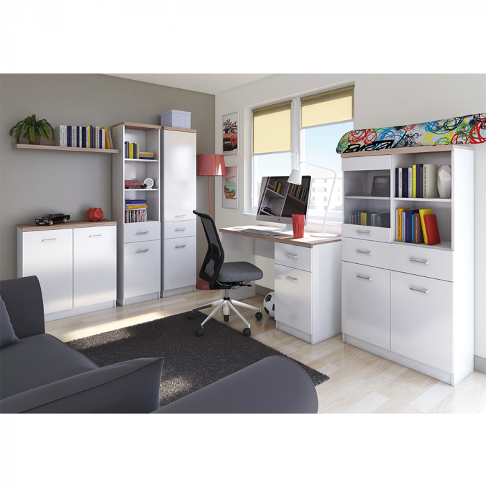 Comodă 3d2s, alb/stejar sonoma, TOPTY Typ 07 [2]