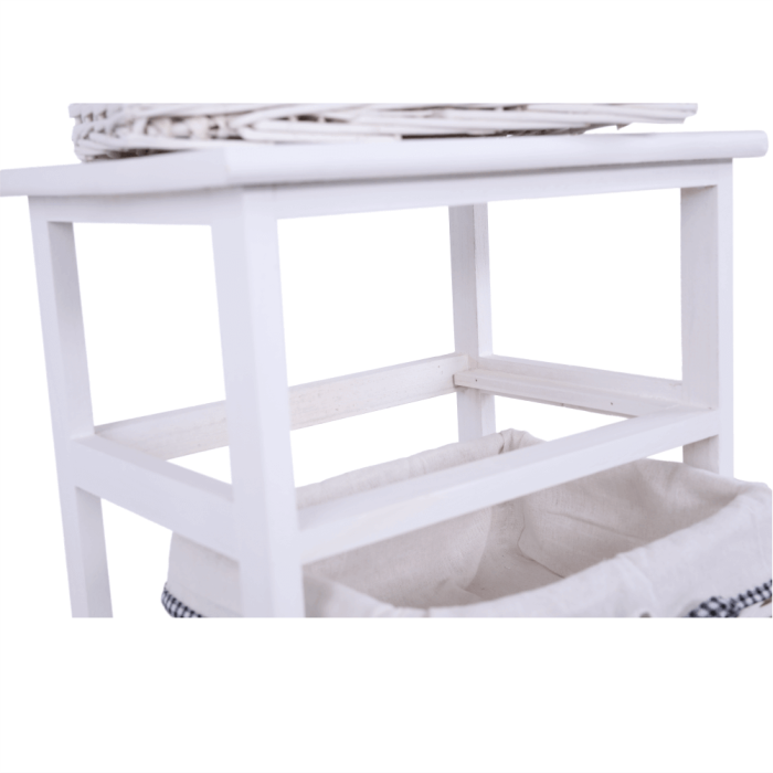 Comodă, 4 coşuri, alb antichizat, RUBY 4 [16]