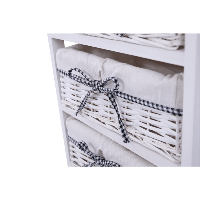 Comodă, 4 coşuri, alb antichizat, RUBY 4 [18]