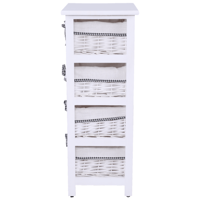 Comodă, 4 coşuri, alb antichizat, RUBY 4 [13]